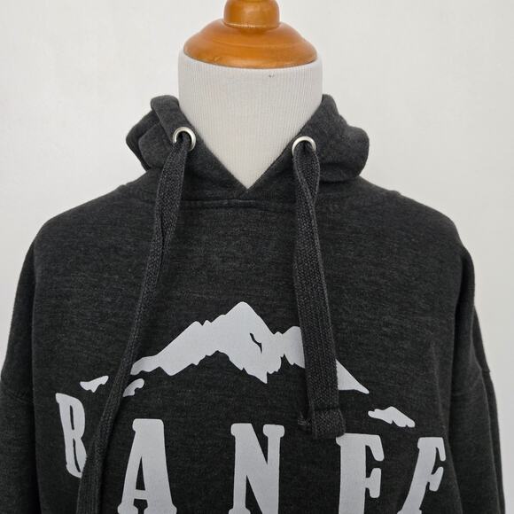 GGS Canada Banff Hooded Sweatshirt Dark Gray Mountains Cozy Women Large - Picture 4 of 11